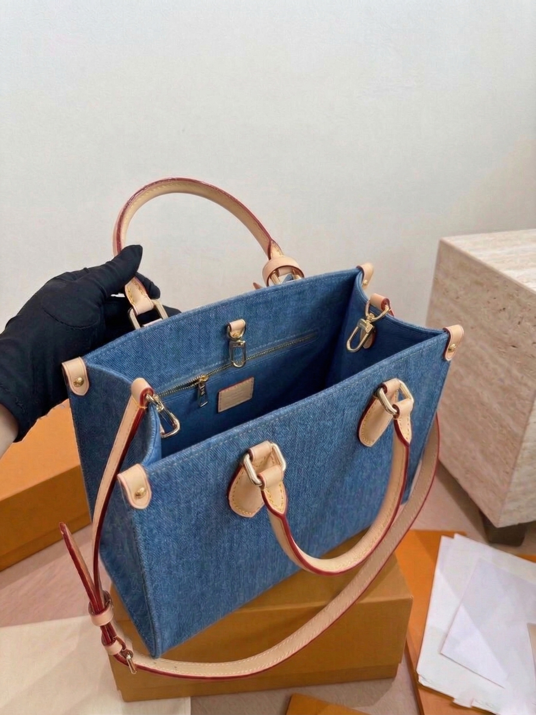 Designer High Quality Blue Denim Tote Bags Retro Women Shoulder Bag Fashion Crossbody Purses Classic Bucket Bag Backpack Wholesale Handbags Womens Purse PRPU
