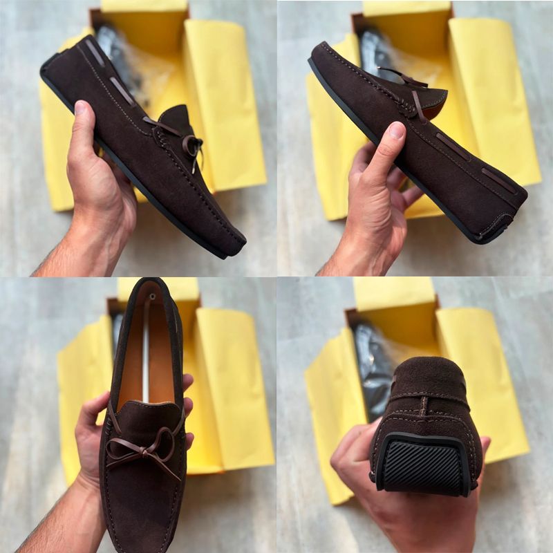 Designer Men Suede Bow Slip On Driving Loafers Low Top Oxford Shoes Soft Flat Moccasin Shoes Comfort Daily Walking Casual Business Footwear High Quality 948 - 1 of 8