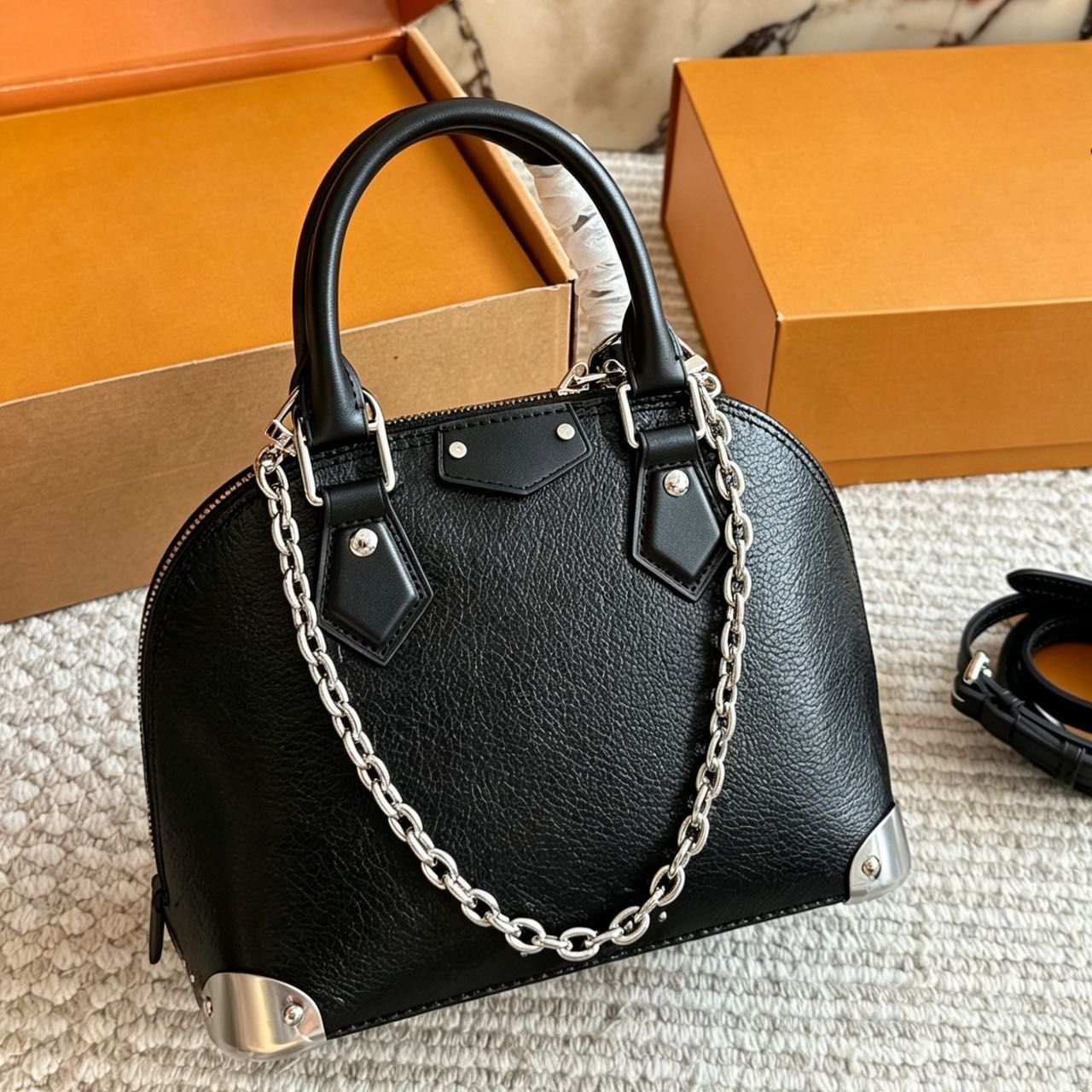 Vintage Designer Bags For Women Luxury Crossbody Handbags Totes Classic Metal Corner Shoulder Purses Retro Box Bag Fashion Messenger Bag With Box Womans Purse PRPU - 5 of 8