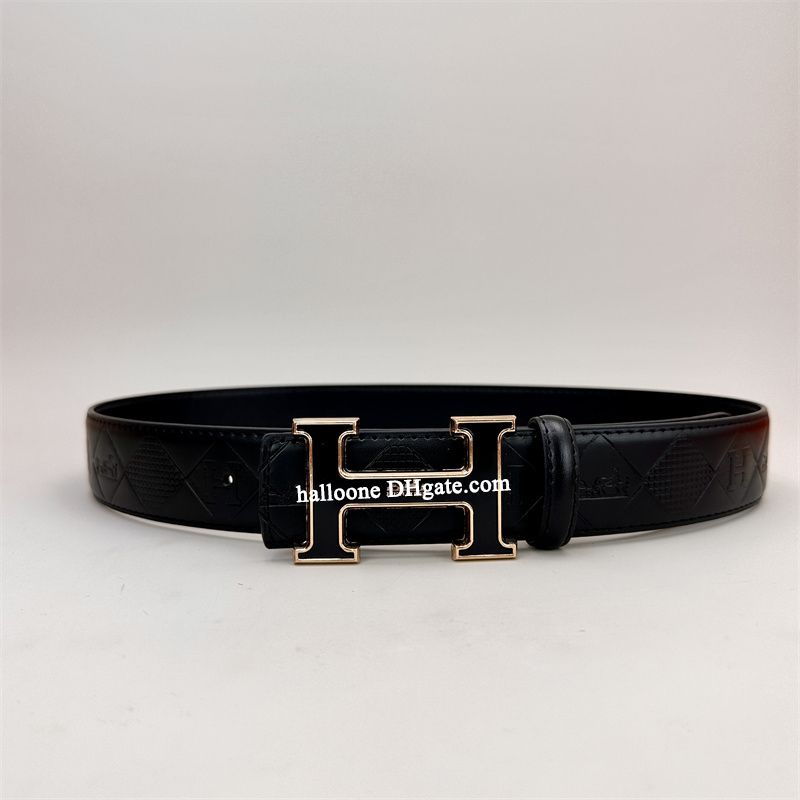 Mens Luxury Designer Belt For Men And Women Ceinture Luxe Silver Buckles H Belts Striped Double Sided Casual Style Papercut Width 3.8cm size 105cm-125cm with box - 3 of 3