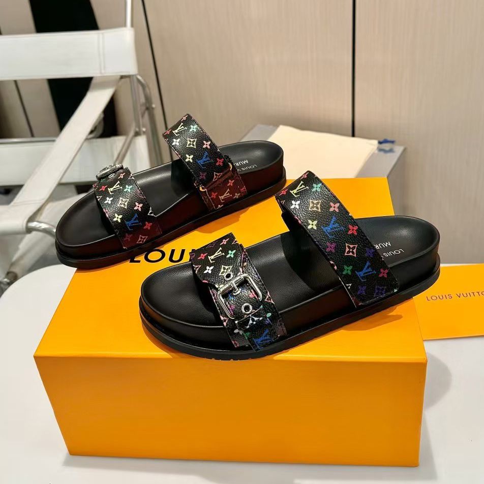 Designer Slippers sandals Men and Women brown slides Genuine Leather Casual Shoes summer beach gladiator Mules hasp Womantop quality Flat Slide Designer sandal - 7 of 8