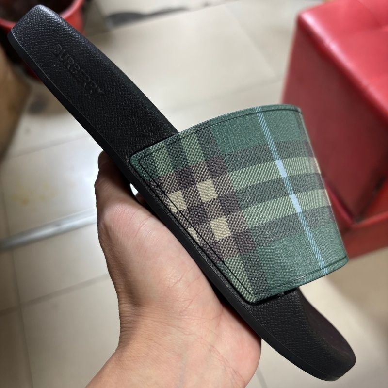 Designer Burberry slides for men Summer Beach Slippers Vintage Tartan Slider Men Women High Quality Luxury Sandals Archive Beige Print Embossed Slide 35-46 with box - 5 of 8
