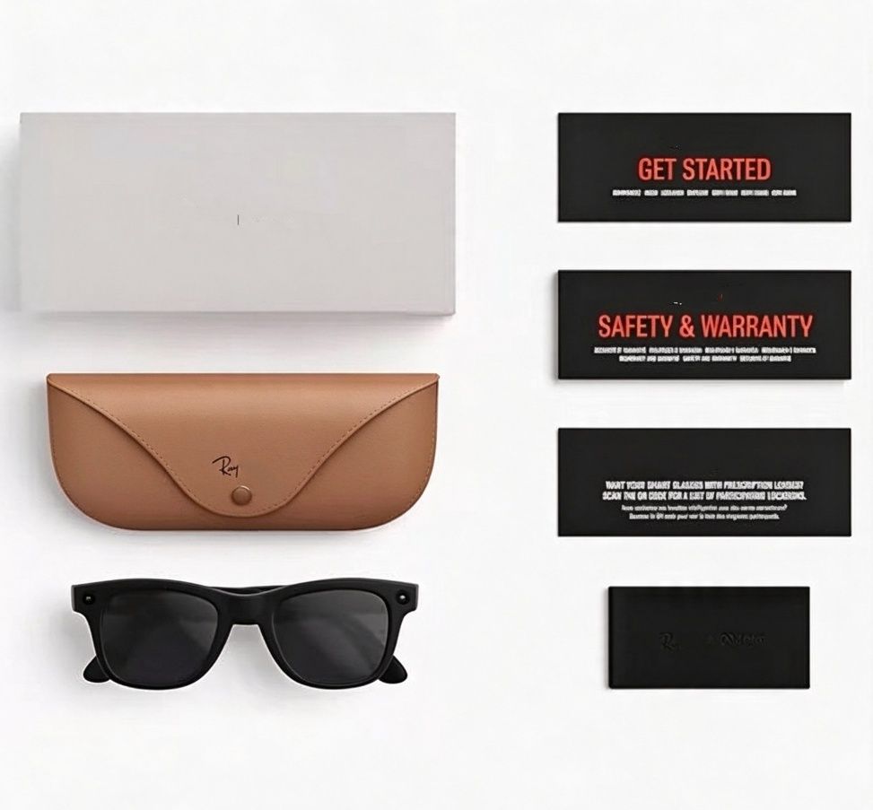 META Glasses RB With Camera Sunglasses Bluetooth Call Anti Shake HD Camera with Video Recording Dual Mic Reduction AI Smart Sunglasses with Charging Case - 2 of 5
