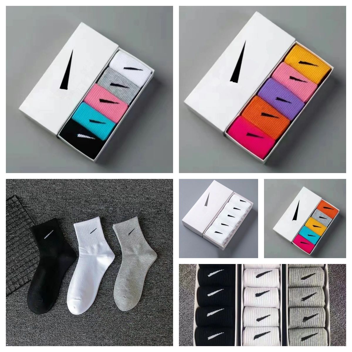 Mens socks women cotton socks mens designer mens socks soft breathable sports stockings medium summer basketball football socks cotton sports socks 5PC/LOT - 2 of 9