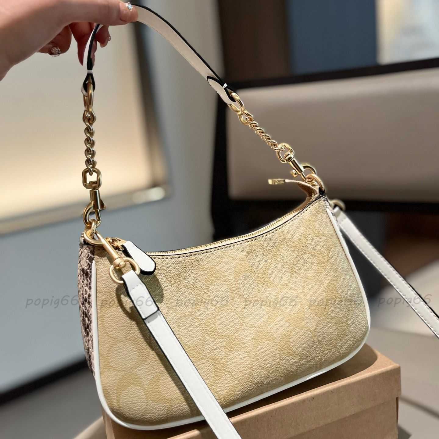 Shoulder Bags Fashion Designer Underarm Small Handbags Women Shoulder Bag Half-moon ladies Baguette Purse Chain Strap Croissant bags Large Capacity Chain Bag - 4 of 8