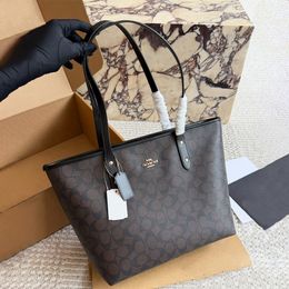 Designer Bag Shoulder Bag Handbag City tote bag Classic Brown and Black Monogram Bag Classic coated monogram canvas Smooth leather trim Bag Best Selling Commuter Bag - streetova