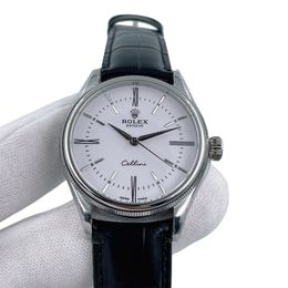 U1 Rolex Cellini Time 39MM Sapphire Glass Automatic Stainless Steel Watch Bezel Men's Watch Sapphire Glass Case New Black Case - streetova