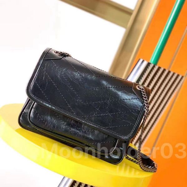 Handbag luxury designer niki shoulder bag waxy leather messenger bags women cross body bag Satchel lady vintage design sacoche fashion classic Stripes Turquoise - Bags, Luggage & Accessories - streetova
