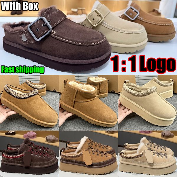Designer Shoe Goldenstar Evelina Clog Slippers Women Men Tasman Slides Bailey Bow Tazz Boots Suede Furry Lined Buckle Strap Fall Driftwood Chestnut Sand Winter Shoe - Shoes & Accessories - streetova