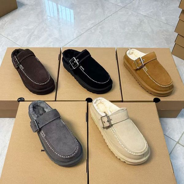 New Designer Evelina Clogs Tasman Slipper Winter Warm Slides Women Backless Loafers Goldenstar Platform Mules Boots Slippers Cozy Slip On Shoes 1179 - Shoes & Accessories - streetova