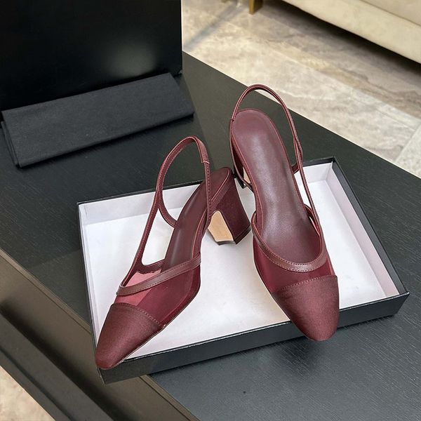 Free Shipping 2026 New Arrival Women 10A Mesh Ballet Flats Designer Bow Slingback Pink Party Dress Pumps 1058 - Shoes & Accessories - streetova