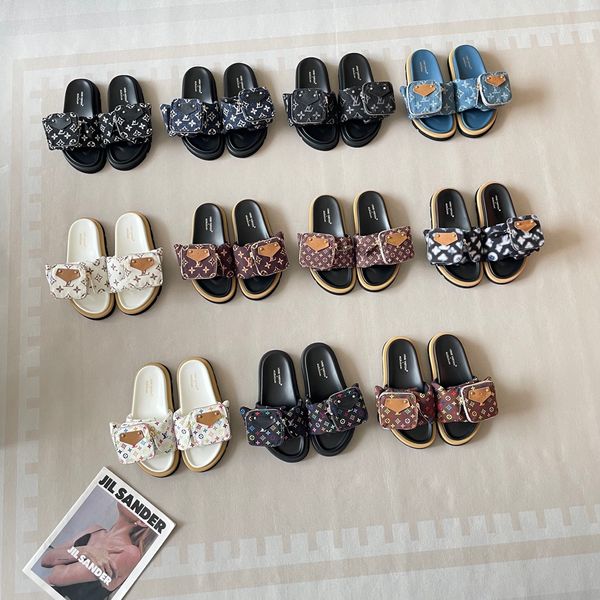 LV X Takashi Murakami Pool Pillow Comfort Mini Bag Decor Strap Platform Slide Sandals For Women Non Slip Thick Sole Casual Beach Vacation Slippers Multiple colors - Shoes & Accessories - streetova