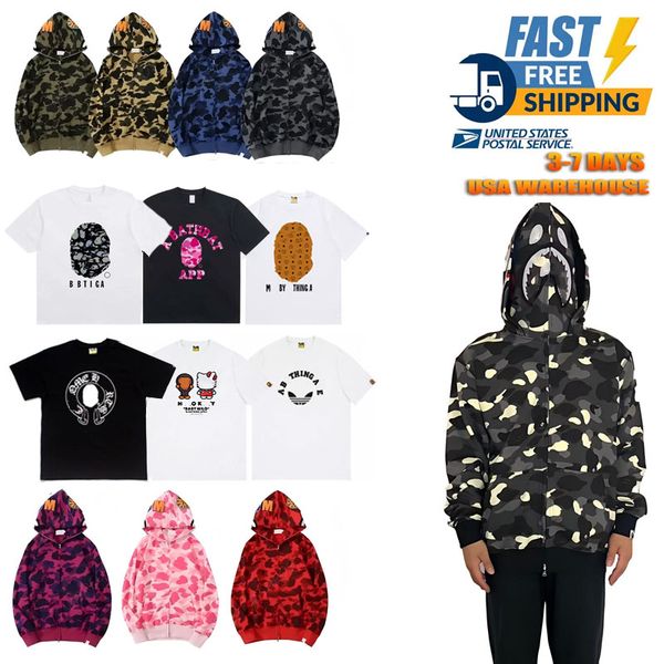 High Quality Shark Zipper Hoodies Mens Womens Fashion Men Designer Stylist Cartoon Black White Shark Hoodie Jackets Man Casual Sweatshirts Size M-3XL B02