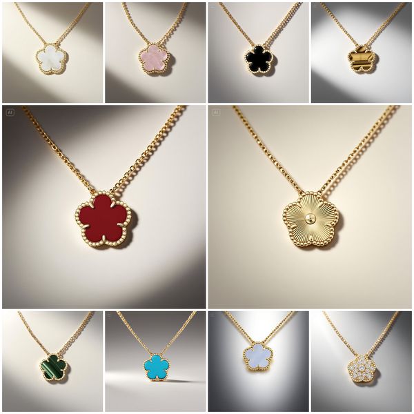 high quality clover necklace designer jewelry women gold necklace 15mm one motif flower necklace mother of pearl pendant pearls necklace gold designer necklace - Jewelry - streetova