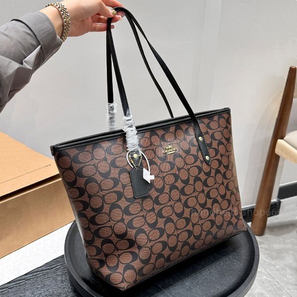 Designer Bag Luxury Bag Shoulder Bag Dark Brown tote bag Classic Large Capacity Canvas Bag Trendy Fall and Winter Must-Have Bag Metal Hardware Crossbody Bag - Bags, Luggage & Accessories - streetova
