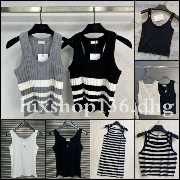 Fashion Designer Top Women Knitted Metal Letters Tank top Summer Fashion Clothing - Apparel - streetova