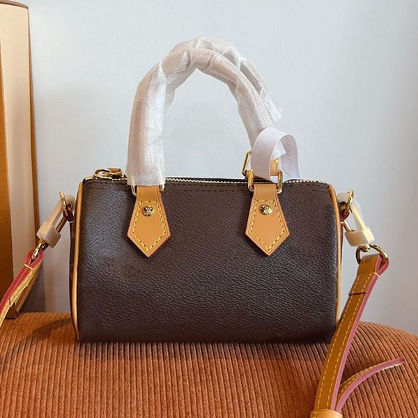 Shoulder Bags Top Designer Mini Nano 16cm Shoulder Bag Women Leather Denim Crossbody Luxury Brand Embossed Tote Purse Brown Flower Handbag billfold98 - Bags, Luggage & Accessories - streetova