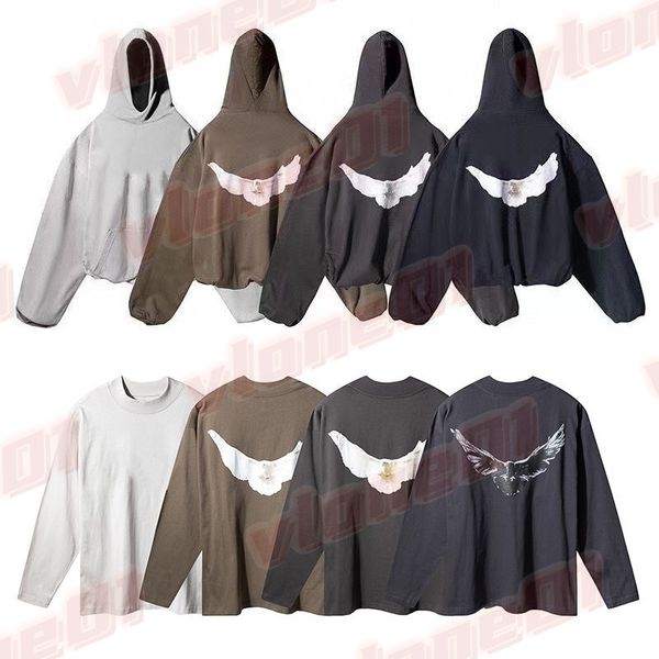 Mens Hoodies Man Women Designer White Dove Pattern Print Long Sleeve Hoodie Designers Womens Street Style Hip Hop Sweatshirt Size S-XL - Apparel - streetova