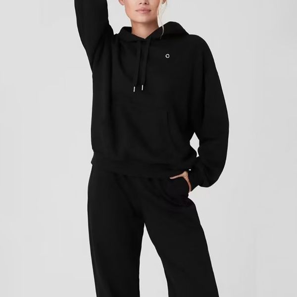 Womens Yoga Pants Hoodies Sweatshirt Designer Pant High Quality Womens Solid Color Yoga Sets High Waist Trousers Sportwear Sweatshirt Black Brown Gym Wear Size XS-L - Sports & Outdoors - streetova